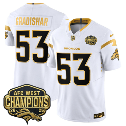 DEN AFC West Champions Patch Gold Vapor Limited Jersey - All Stitched-DTD