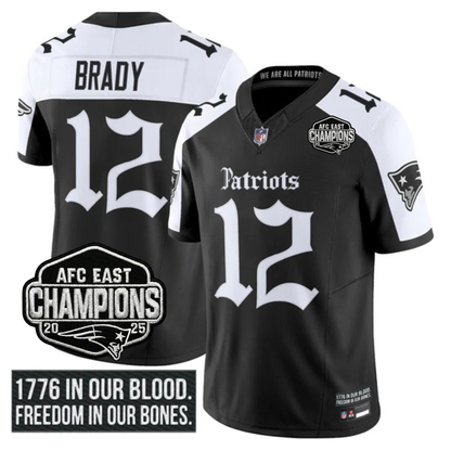NE 'Gothic Revolution Edition' AFC East Champions Patch Vapor Limited Jersey - All Stitched-DTD
