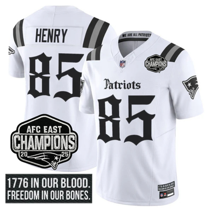 NE 'Gothic Revolution Edition' AFC East Champions Patch Vapor Limited Jersey - All Stitched-DTD