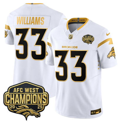 DEN AFC West Champions Patch Gold Vapor Limited Jersey - All Stitched-DTD