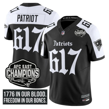 NE 'Gothic Revolution Edition' AFC East Champions Patch Vapor Limited Jersey - All Stitched-DTD