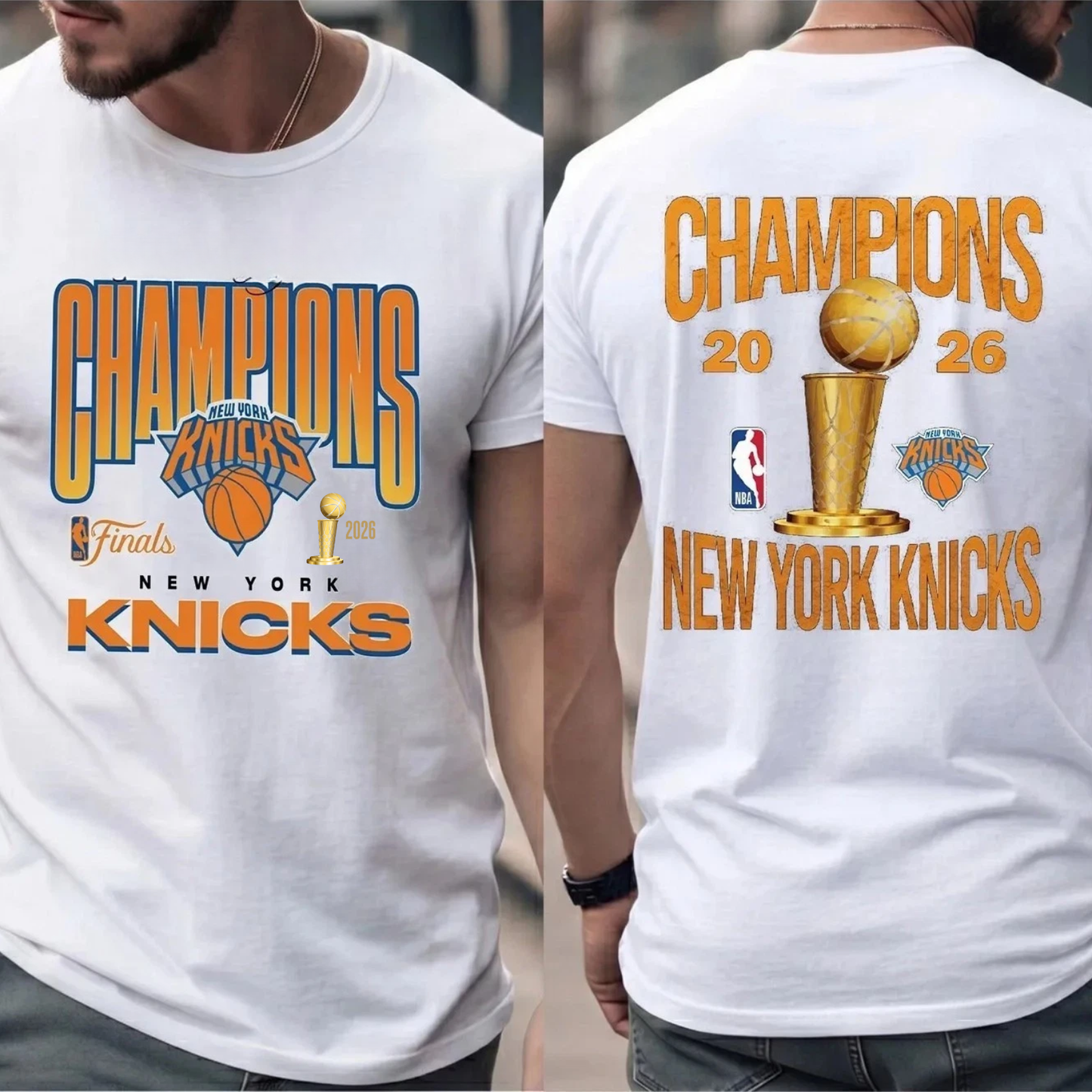 NYK 2026 Basketball Champions Two Sides Printed T-Shirt-DTD