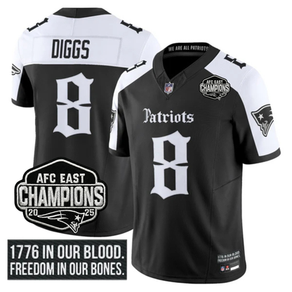 NE 'Gothic Revolution Edition' AFC East Champions Patch Vapor Limited Jersey - All Stitched-DTD