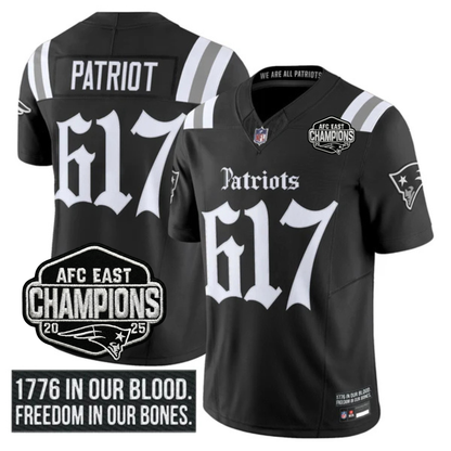 NE 'Gothic Revolution Edition' AFC East Champions Patch Vapor Limited Jersey - All Stitched-DTD