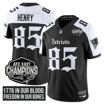 NE 'Gothic Revolution Edition' AFC East Champions Patch Vapor Limited Jersey - All Stitched-DTD