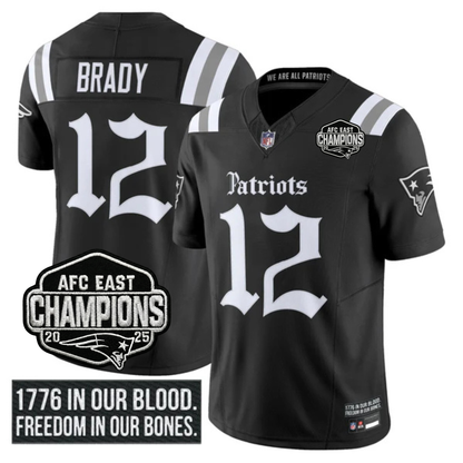NE 'Gothic Revolution Edition' AFC East Champions Patch Vapor Limited Jersey - All Stitched-DTD