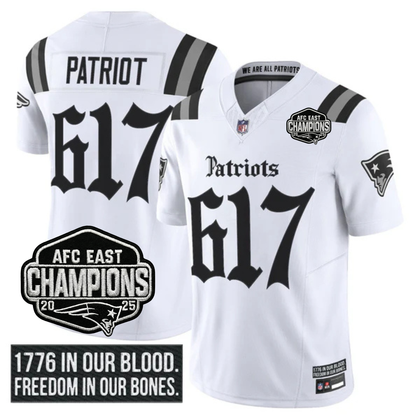 NE 'Gothic Revolution Edition' AFC East Champions Patch Vapor Limited Jersey - All Stitched-DTD