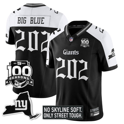NYG 100th Seasons 'Gothic Gotham Edition' Vapor Limited Jersey - All Stitched-DTD