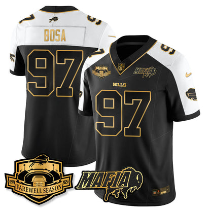 BUF 2025 Bills Mafia Patch Gold Vapor Limited Jersey - All Stitched-DTD