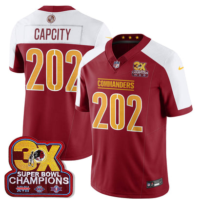 WAS 3-Time Champions Patch Vapor Limited Jersey - All Stitched-DTD
