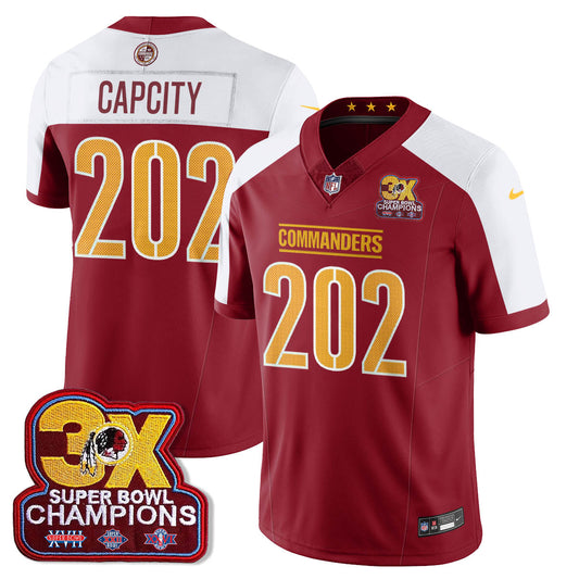 WAS 3-Time Champions Patch Vapor Limited Jersey - All Stitched-DTD
