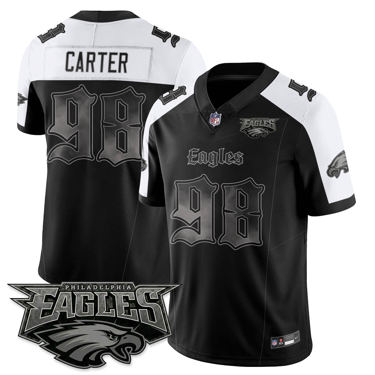 PHI 'Dark Gothic Philly' Vapor Limited Jersey - All Stitched-DTD