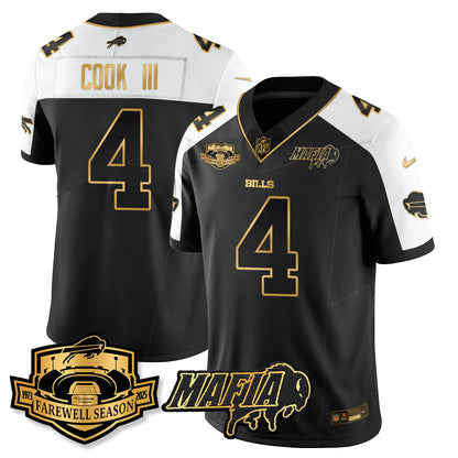 BUF 2025 Bills Mafia Patch Gold Vapor Limited Jersey - All Stitched-DTD