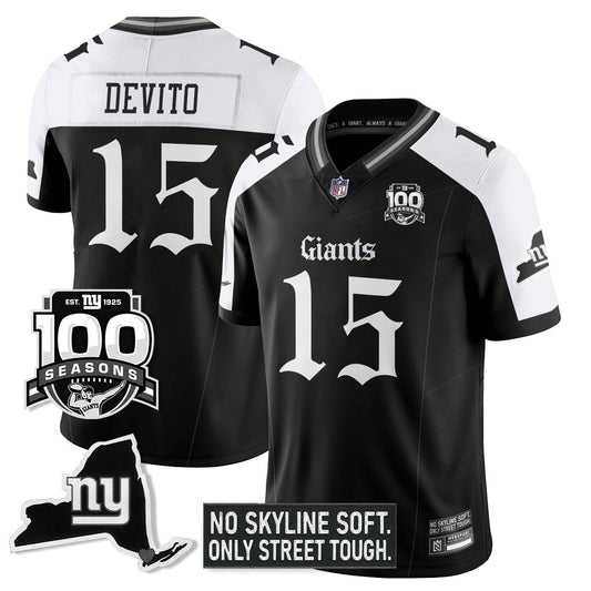 NYG 100th Seasons 'Gothic Gotham Edition' Vapor Limited Jersey - All Stitched-DTD
