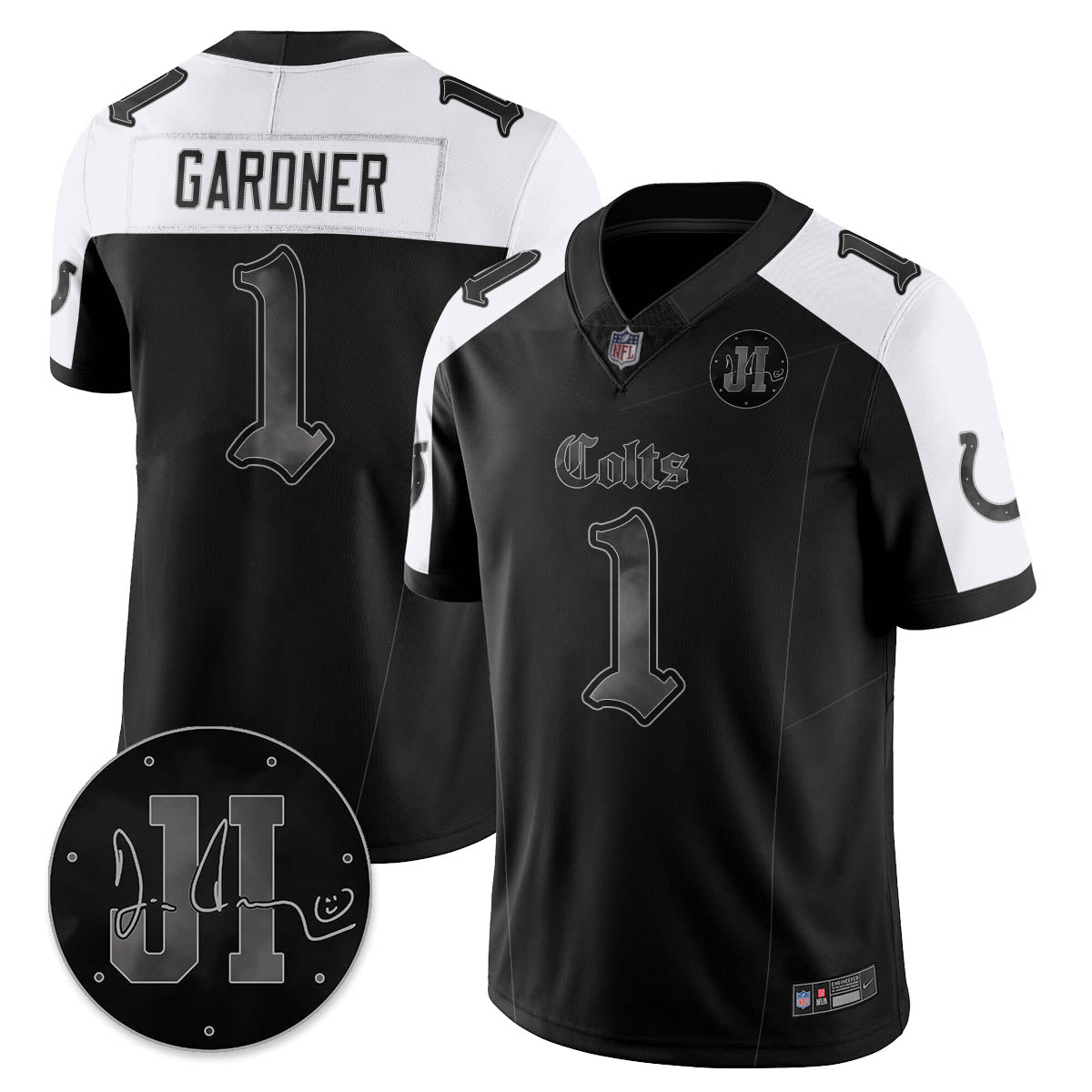 IND 'Dark Gothic' Vapor Limited Jersey - Jim Irsay Patch - All Stitched-DTD