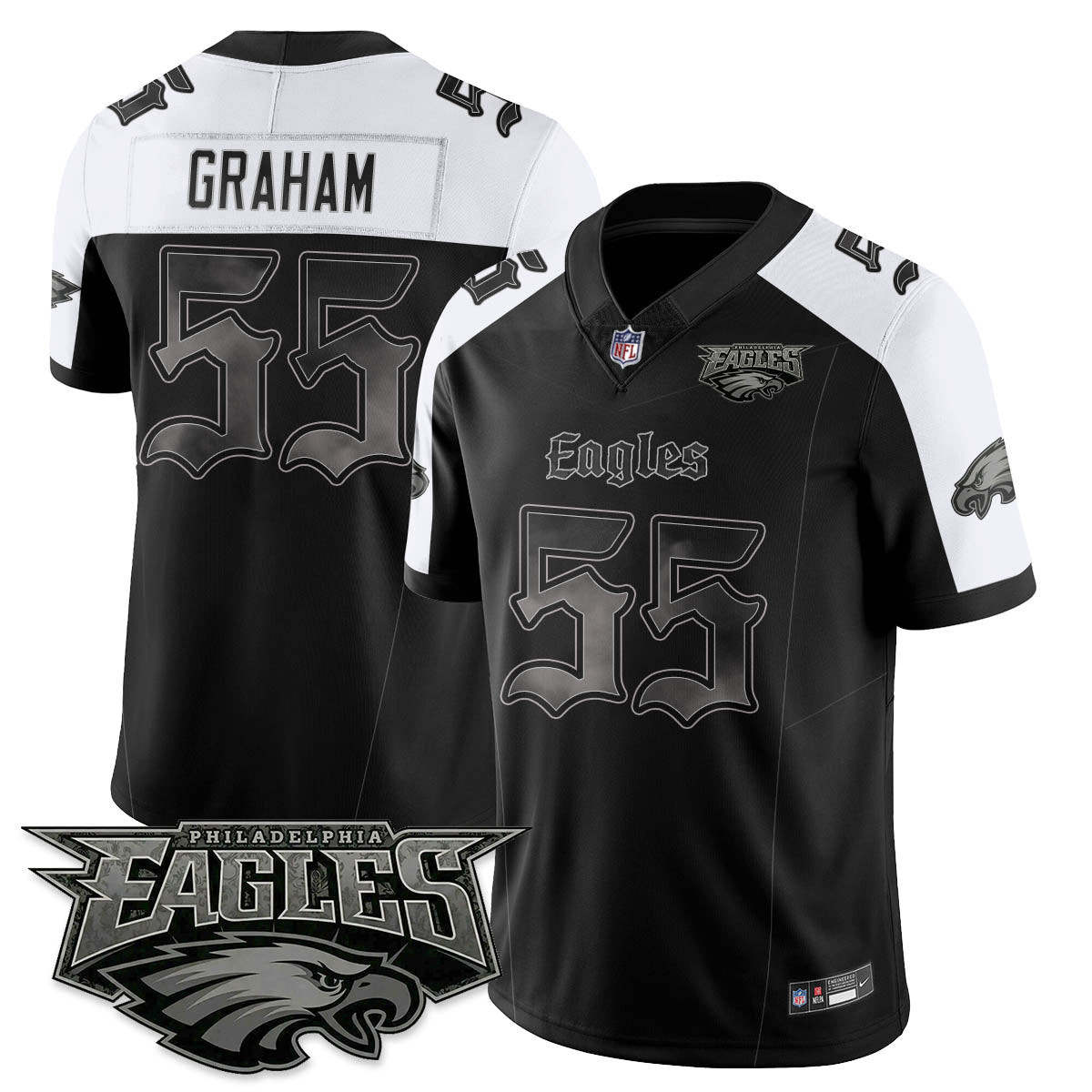 PHI 'Dark Gothic Philly' Vapor Limited Jersey - All Stitched-DTD