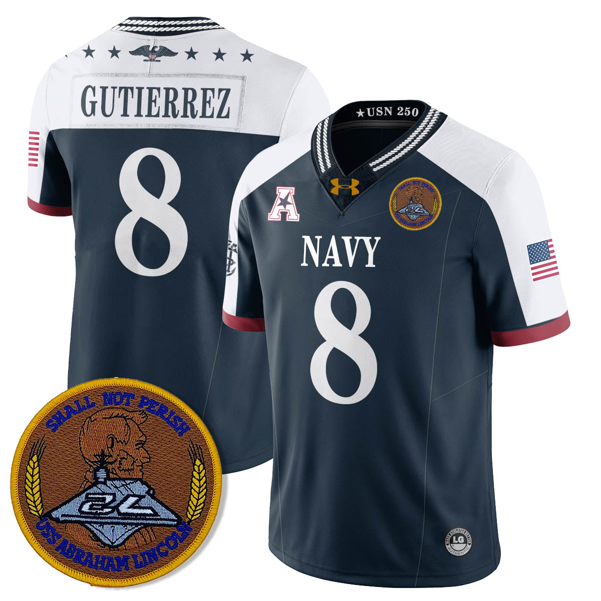 Navy MID Honoring the 250th Anniversary of the United States Navy Jersey - All Stitched-DTD