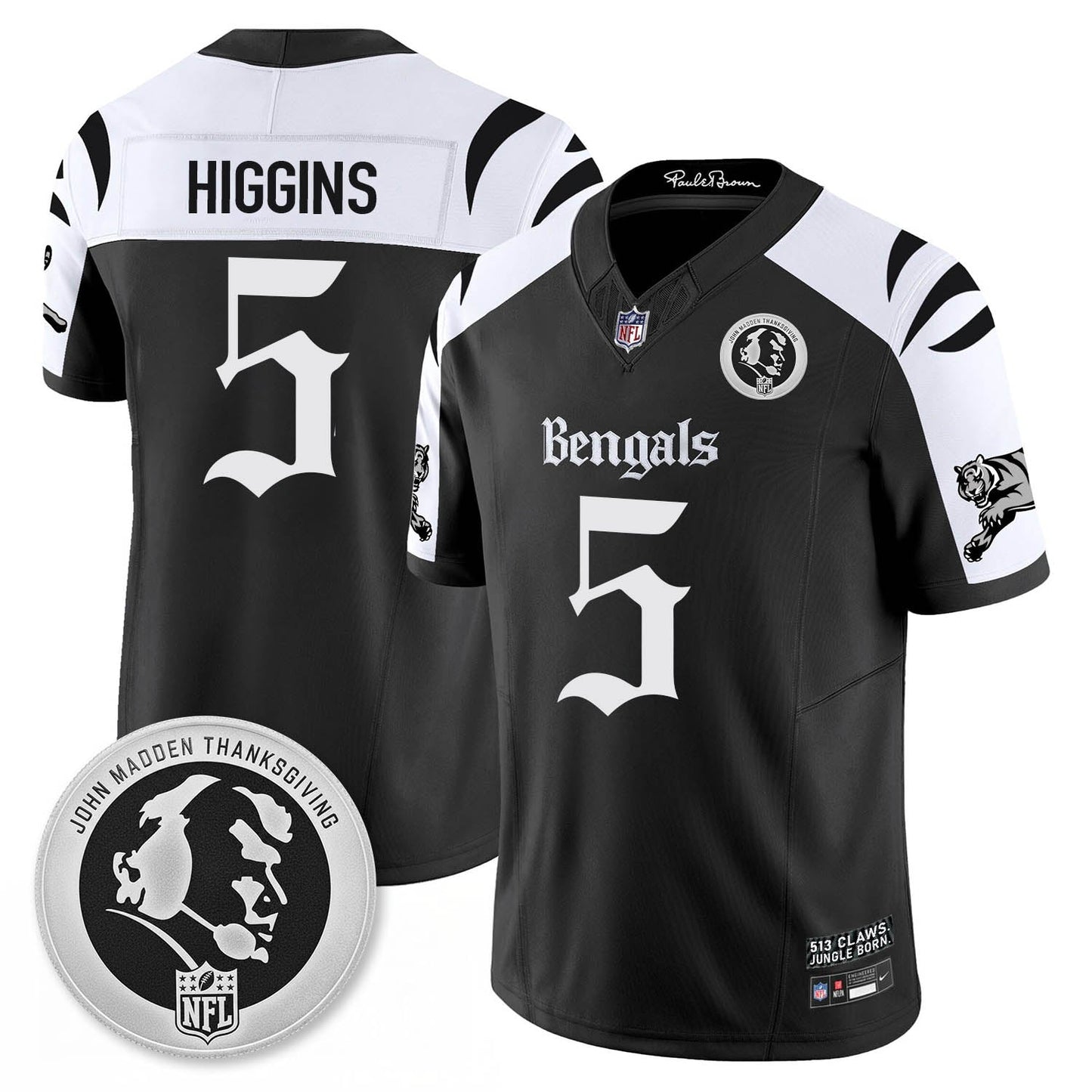 CIN Gothic Vapor Limited Jersey - John Madden Patch - All Stitched-DTD