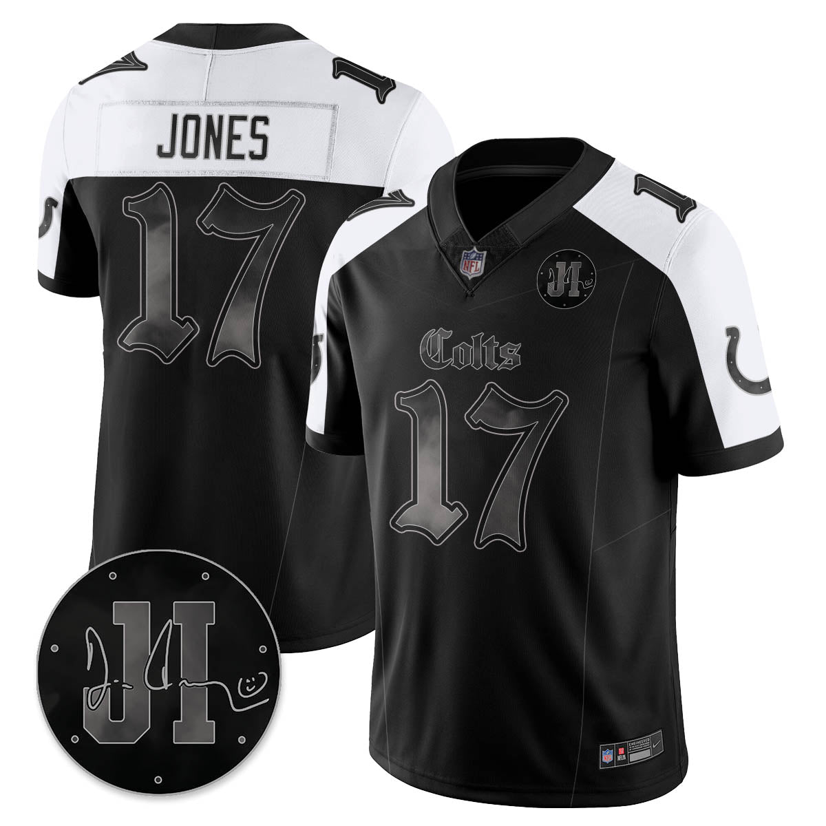 IND 'Dark Gothic' Vapor Limited Jersey - Jim Irsay Patch - All Stitched-DTD