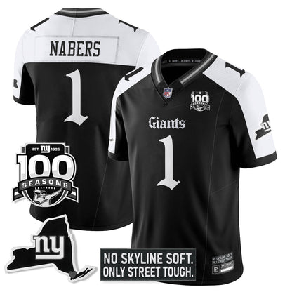 NYG 100th Seasons 'Gothic Gotham Edition' Vapor Limited Jersey - All Stitched-DTD