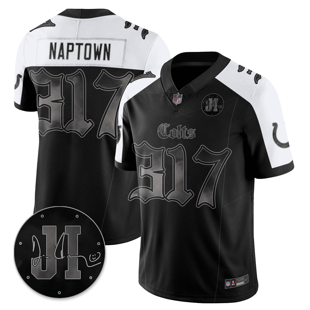 IND 'Dark Gothic' Vapor Limited Jersey - Jim Irsay Patch - All Stitched-DTD