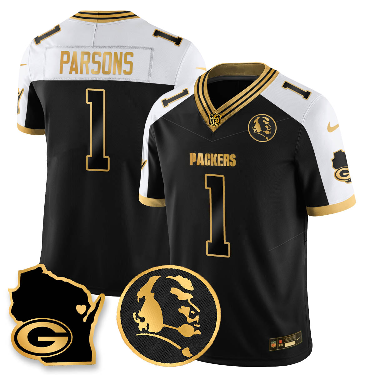 GB 4-Time Champions Vapor Limited Jersey - John Madden Patch - All Stitched-DTD
