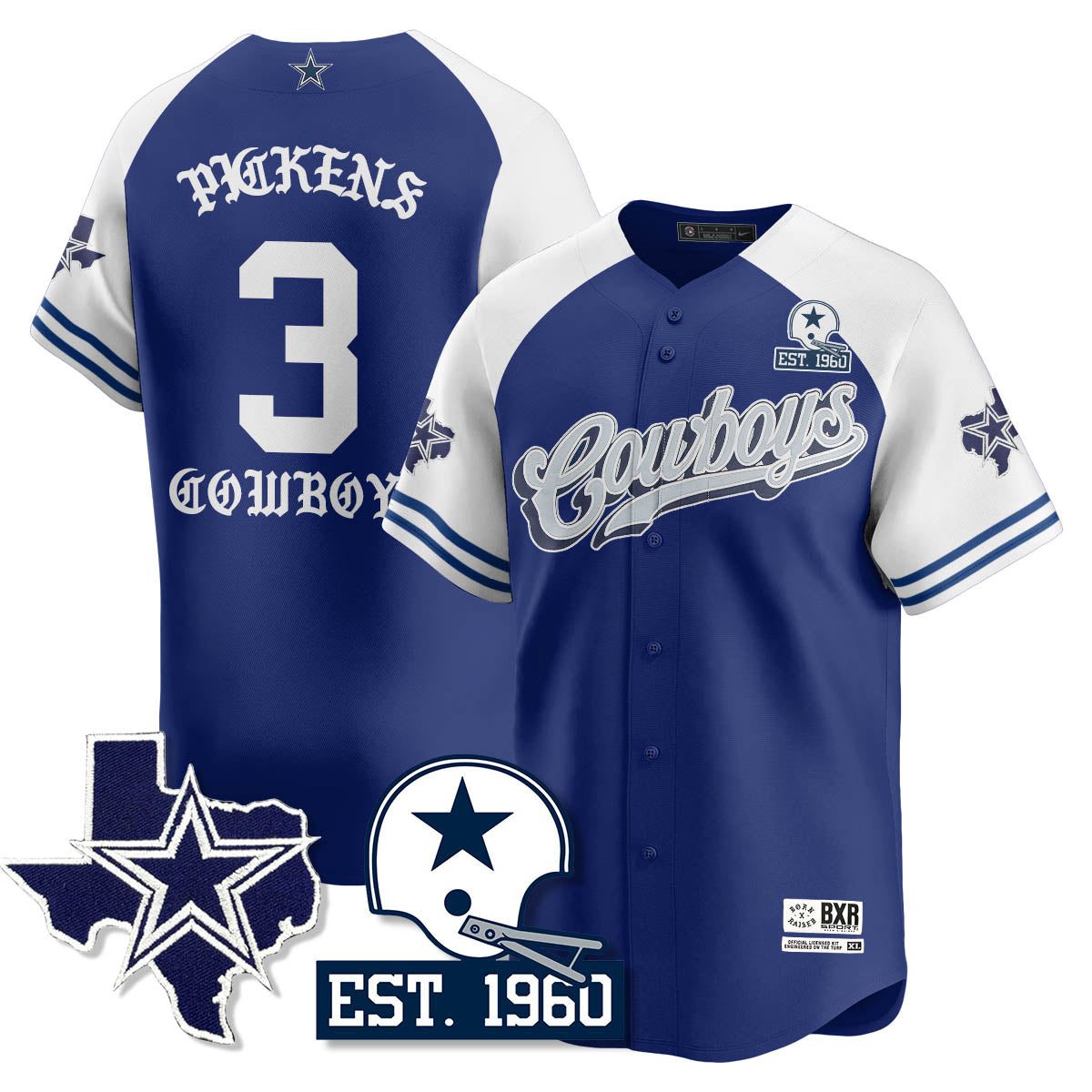 DAL Born x Raised Baseball Jersey - All Stitched-DTD