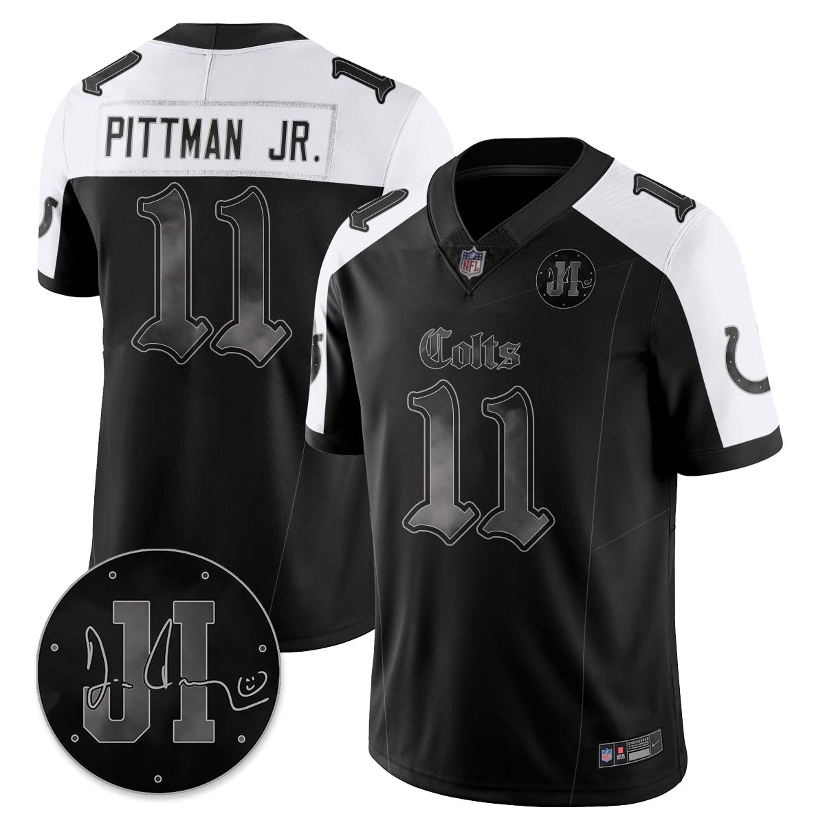 IND 'Dark Gothic' Vapor Limited Jersey - Jim Irsay Patch - All Stitched-DTD