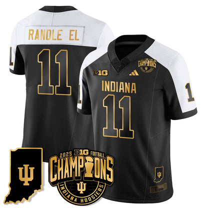 Indiana H Vapor Limited Football Gold Jersey - Big 10 Champions - All Stitched-DTD