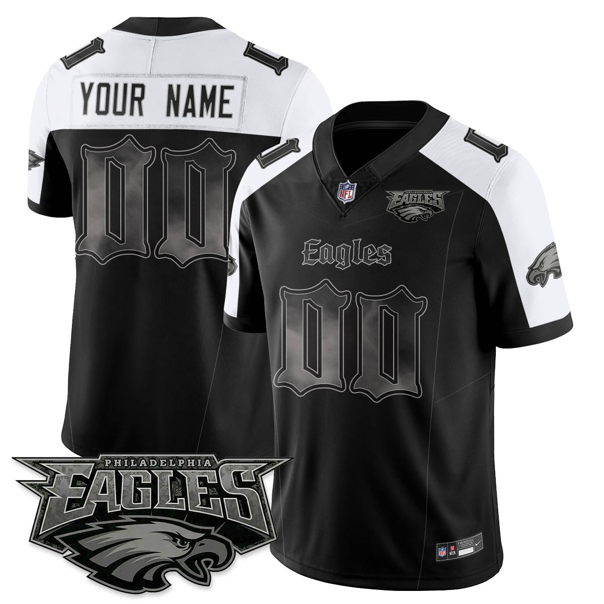 Custom PHI 'Dark Gothic Philly' Vapor Limited Jersey - All Stitched-DTD