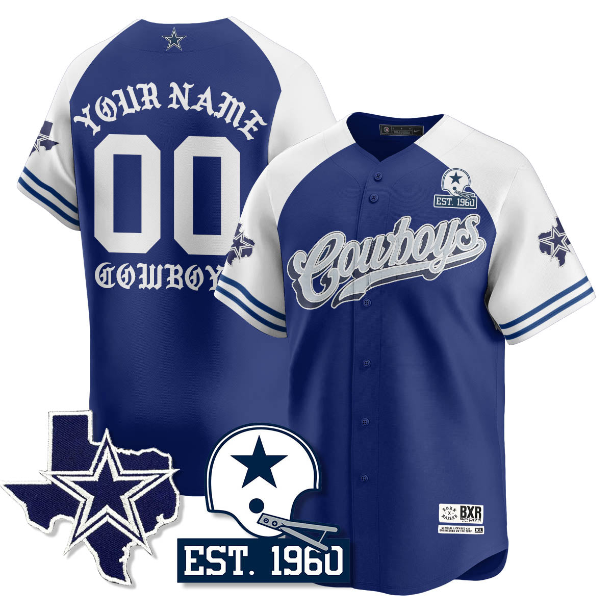 DAL Born x Raised Baseball Jersey - All Stitched-DTD