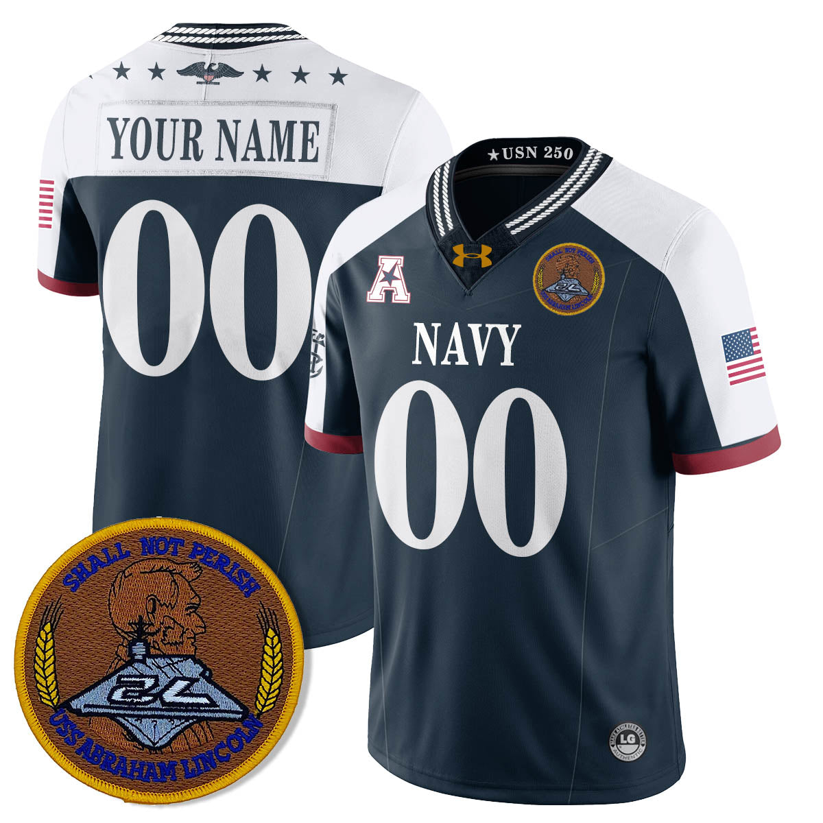 Navy MID Honoring the 250th Anniversary of the United States Navy Jersey - All Stitched-DTD