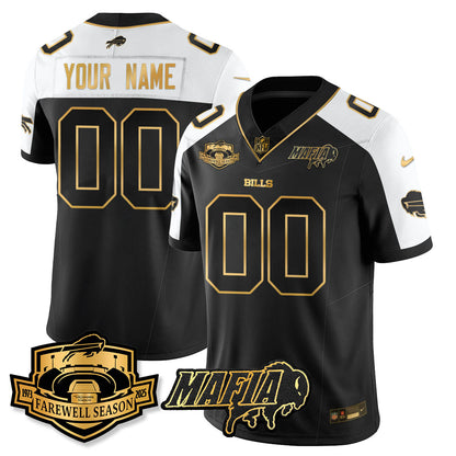 BUF 2025 Bills Mafia Patch Gold Vapor Limited Custom Jersey - All Stitched-DTD