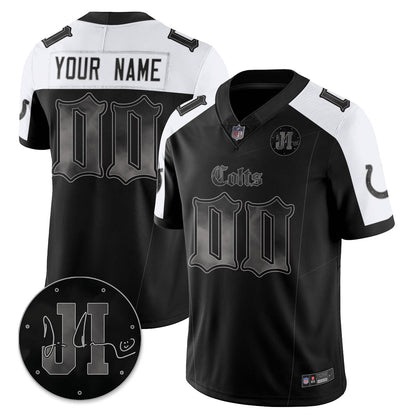 Custom IND 'Dark Gothic' Vapor Limited Jersey - Jim Irsay Patch - All Stitched-DTD