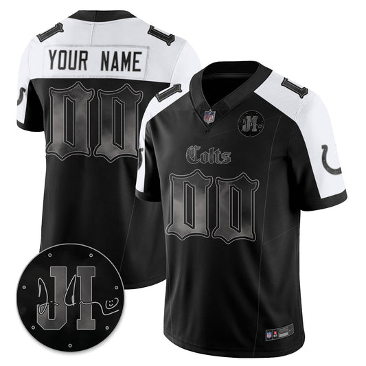 Custom IND 'Dark Gothic' Vapor Limited Jersey - Jim Irsay Patch - All Stitched-DTD