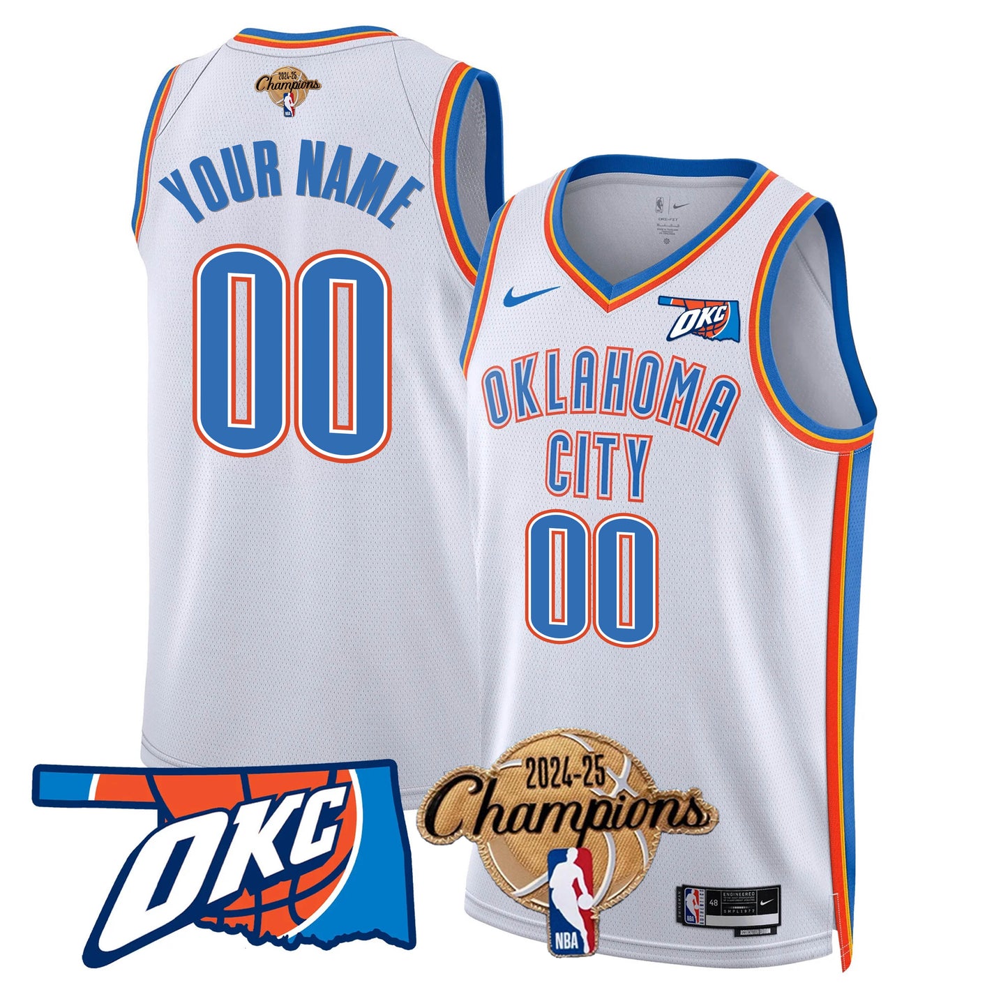 OKC 2024-25 Champions Custom Jersey - All Stitched-DTD