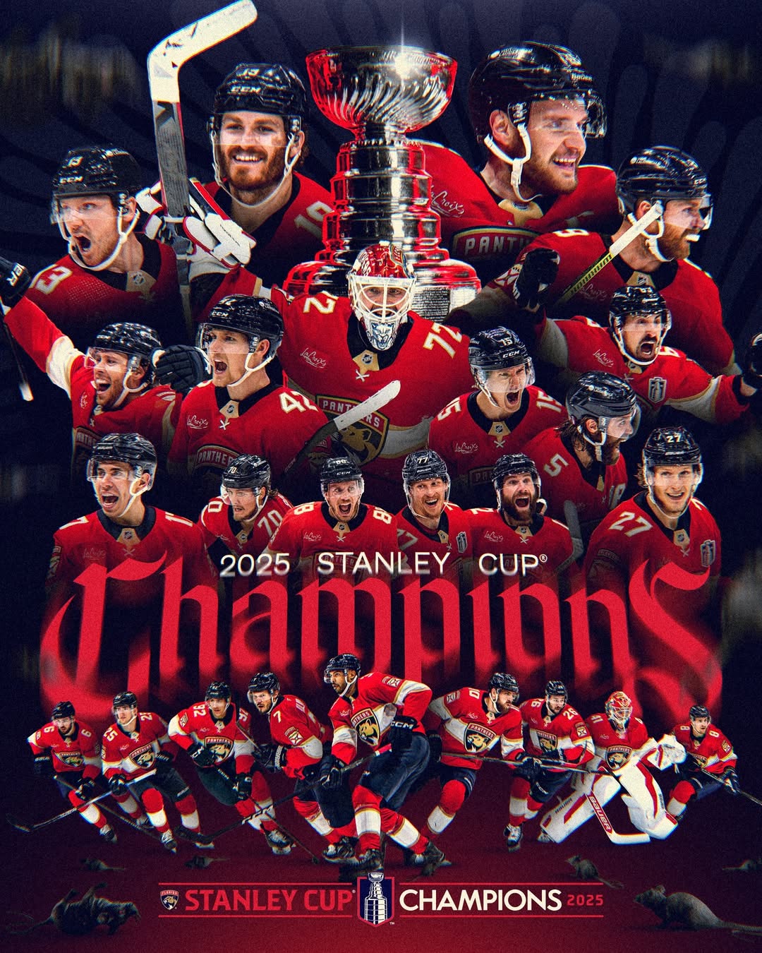 FLA 2025 Stanley Cup Champions Jersey - All Stitched-DTD