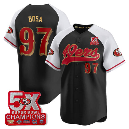 SF 5-Time Champions Patch Vapor Baseball Jersey - All Stitched-DTD