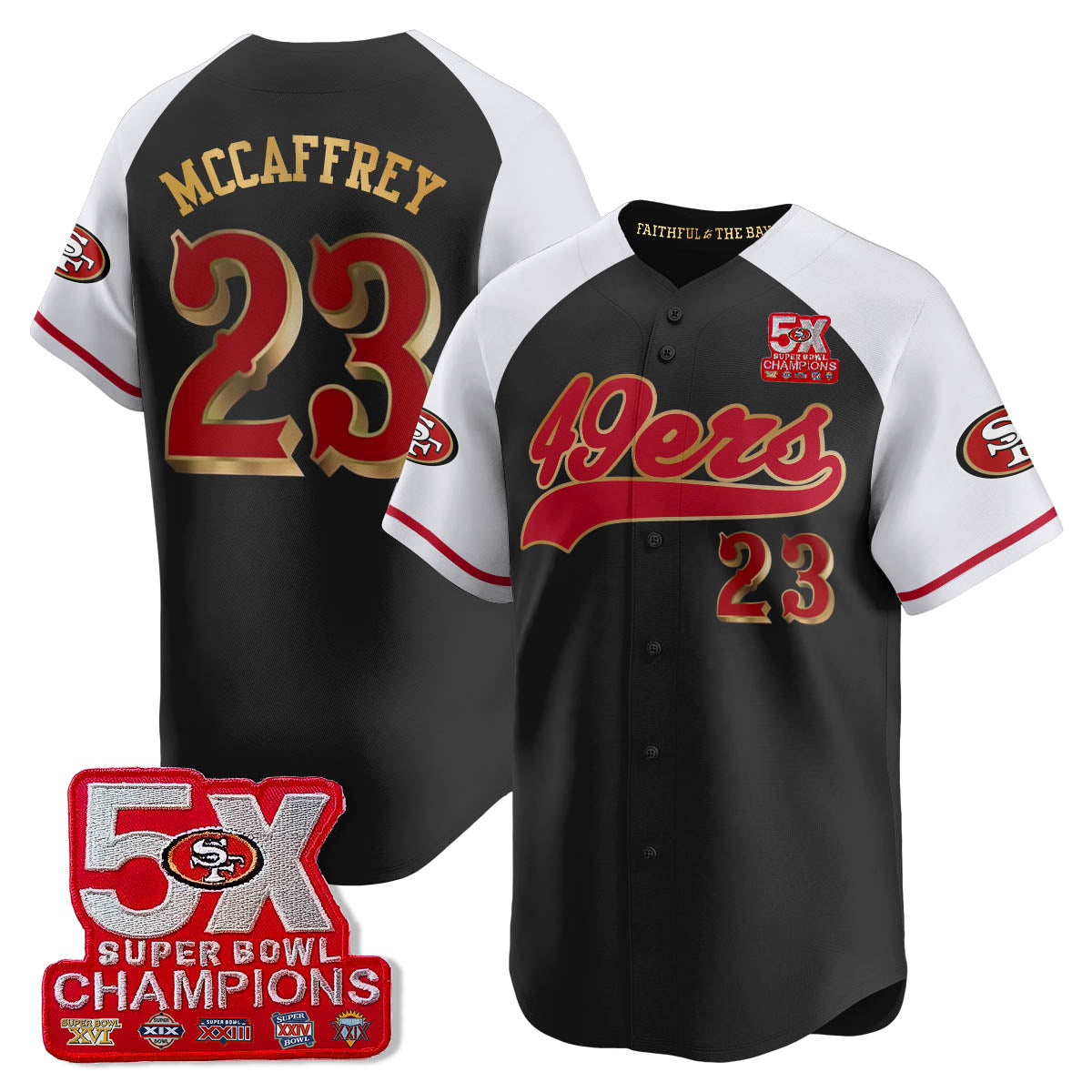 SF 5-Time Champions Patch Vapor Baseball Jersey - All Stitched-DTD