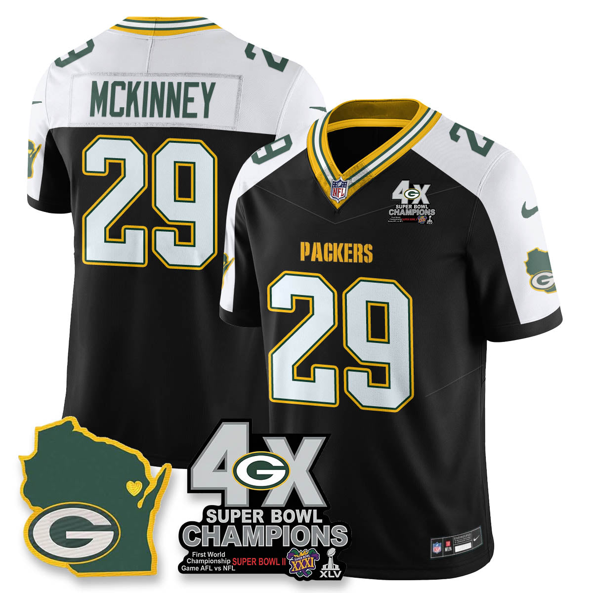 GB 4-Time Champions Patch Vapor Limited Jersey - All Stitched-DTD