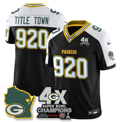 GB 4-Time Champions Patch Vapor Limited Jersey - All Stitched-DTD