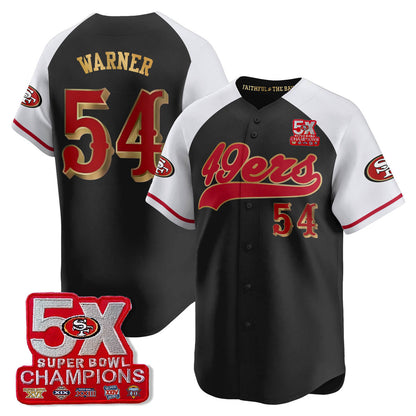 SF 5-Time Champions Patch Vapor Baseball Jersey - All Stitched-DTD