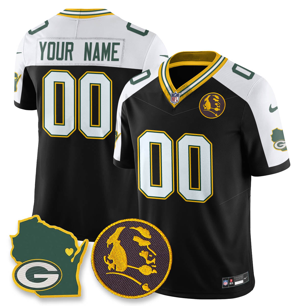 GB Vapor Limited Custom Jersey - John Madden Patch - All Stitched-DTD