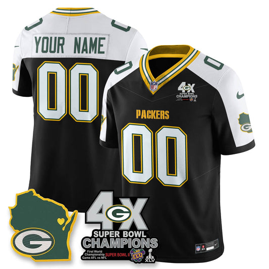 Custom GB 4-Time Champions Patch Vapor Limited Jersey - All Stitched-DTD