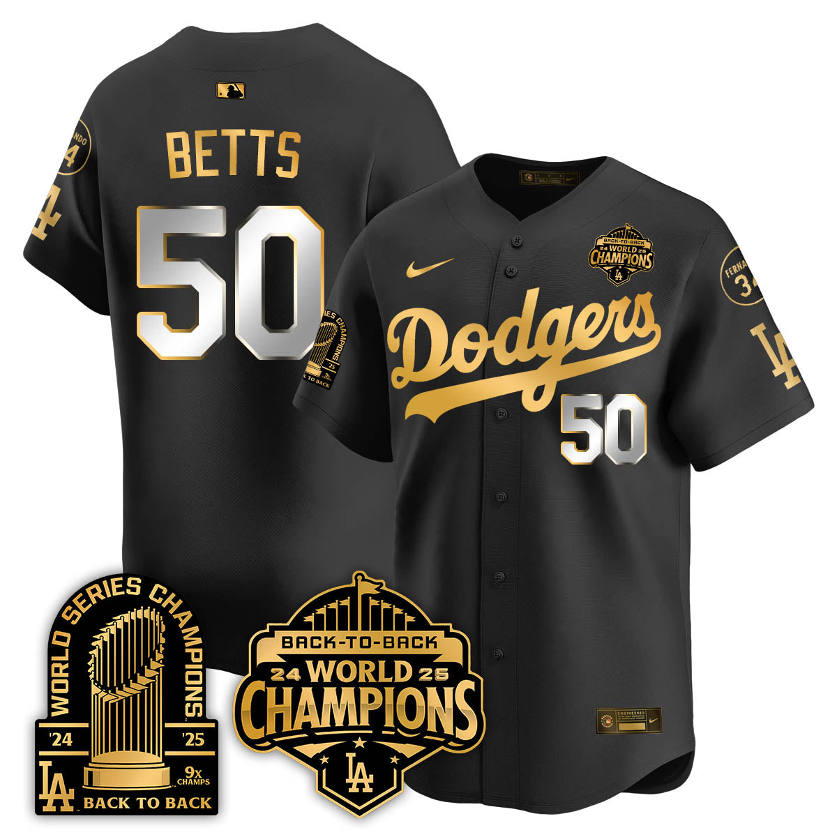 LAD 2025 World Series Champions Jersey - 9x Champs - All Stitched-DTD