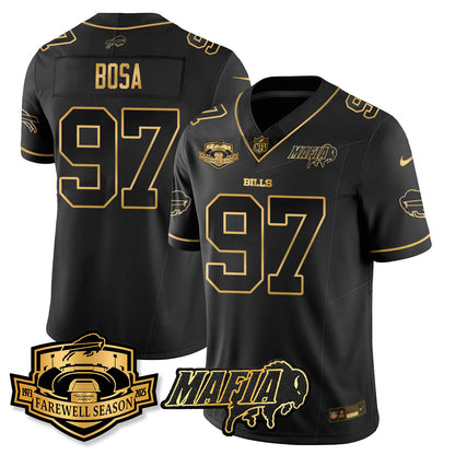 BUF 2025 Bills Mafia Patch Gold Vapor Limited Jersey - All Stitched-DTD