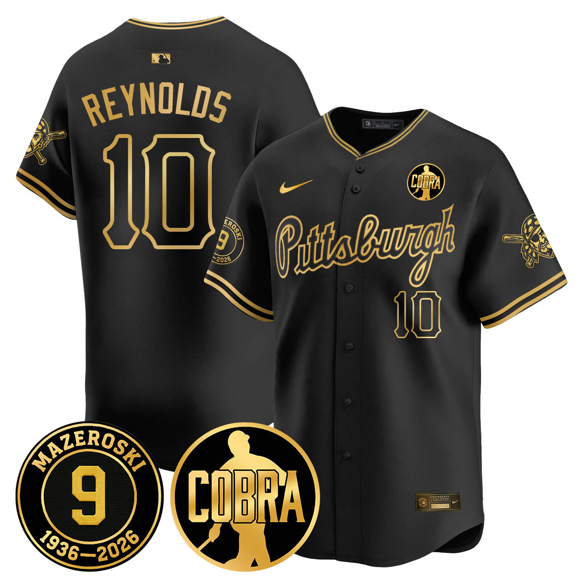 PIT Memories Vapor Limited Gold Jersey - Bill Mazeroski Patch - All Stitched-DTD