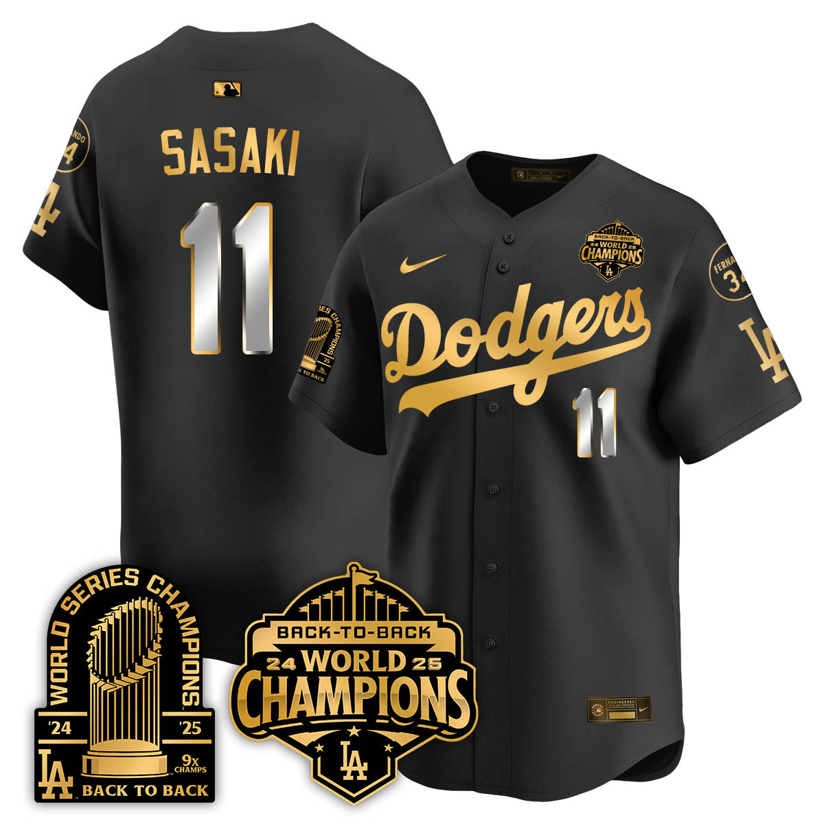 LAD 2025 World Series Champions Jersey - 9x Champs - All Stitched-DTD