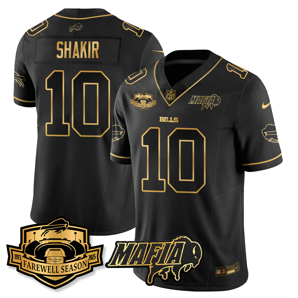 BUF 2025 Bills Mafia Patch Gold Vapor Limited Jersey - All Stitched-DTD
