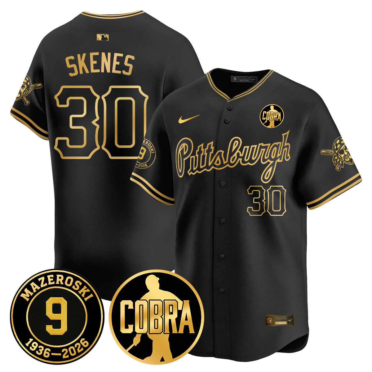 PIT Memories Vapor Limited Gold Jersey - Bill Mazeroski Patch - All Stitched-DTD